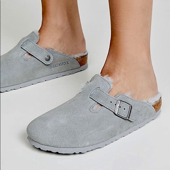 birkenstock boston shearling clogs